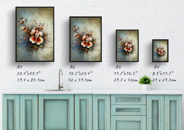 oil whimsical flowers twinspurdiascia personata print size comparison 1