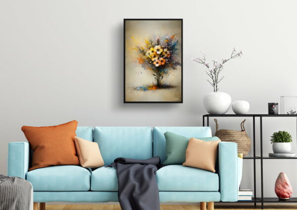 oil whimsical flowers wallflowerserysimum living room 1