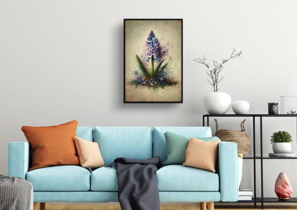 oil whimsical flowers wild hyacinthscamassia leichtlinii living room 1