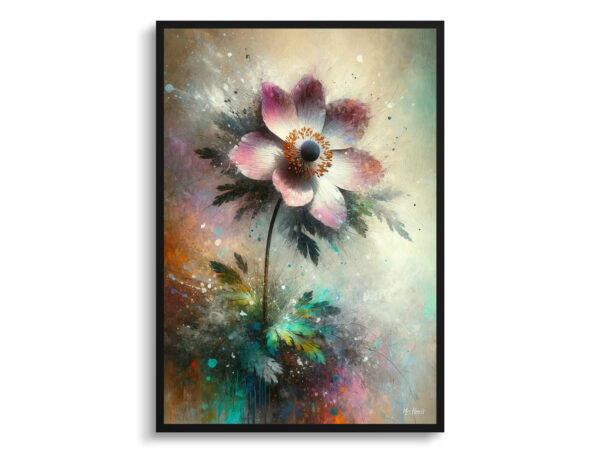 oil whimsical flowers windfloweranemone front view 1