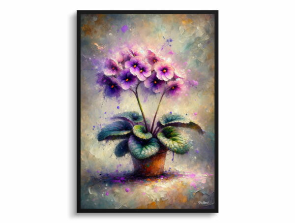 oil whimsical home plants african violetsaintpaulia ionantha front view 1