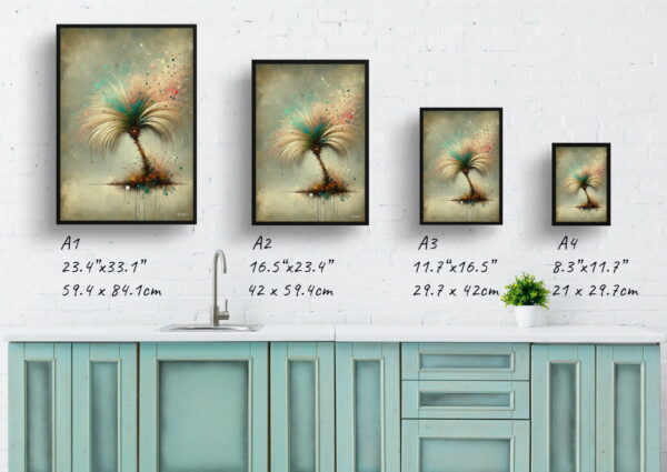 oil whimsical home plants areca palmsdypsis lutescens print size comparison 1