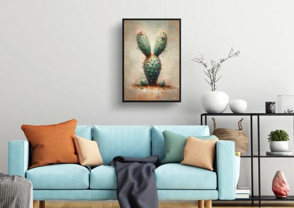 oil whimsical home plants bunny ears cactusopuntia microdasys living room 1