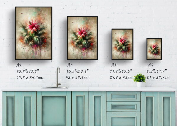 oil whimsical home plants christmas cactusschlumbergera x buckleyi print size comparison 1