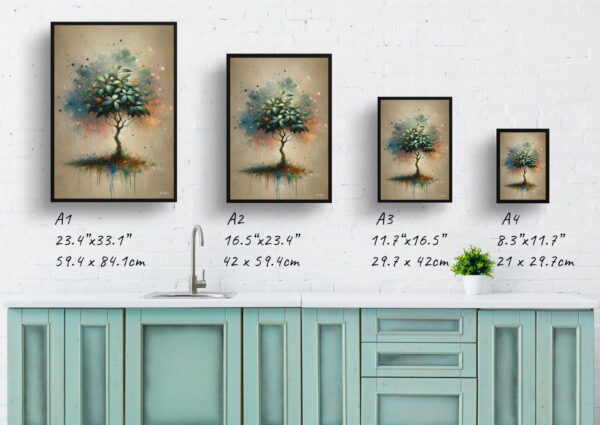 oil whimsical home plants ficus audreyficus benghalensis print size comparison 1