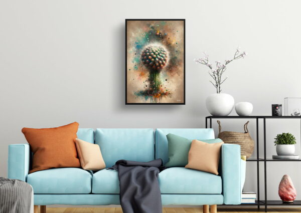 oil whimsical home plants indian head cactusparodia cactus living room 1