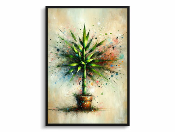 oil whimsical home plants lucky bamboodracaena sanderiana front view 1