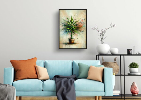 oil whimsical home plants lucky bamboodracaena sanderiana living room 1