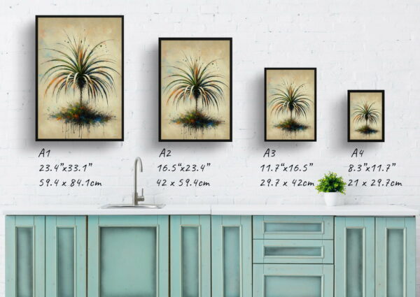 oil whimsical home plants spider plantchlorophytum comosum print size comparison 1