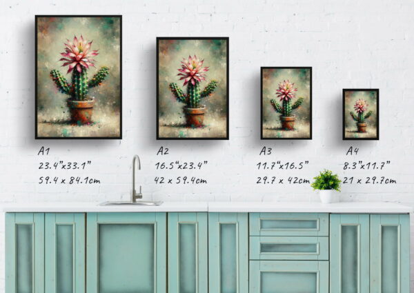 oil whimsical home plants thanksgiving cactusschlumbergera truncata print size comparison 1