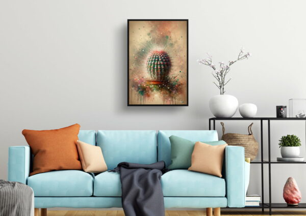 oil whimsical home plants thimble cactusmammillaria gracilis fragilis living room 1