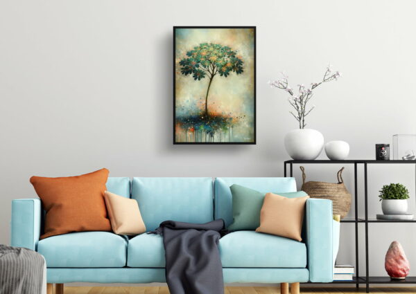 oil whimsical home plants umbrella plantschefflera actinophylla living room 1