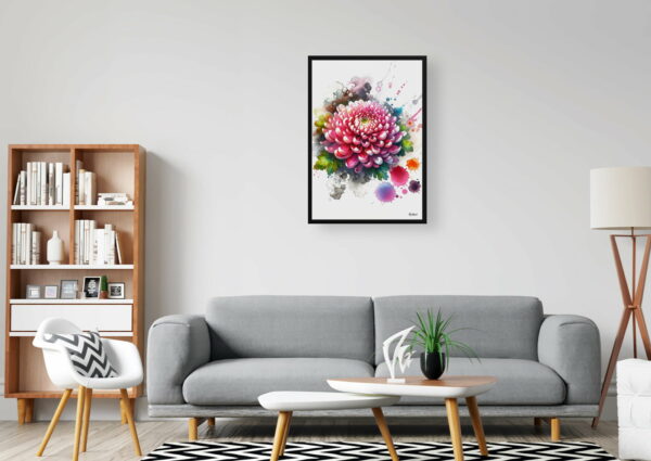 watercolour blotted flowers asteraceaechrysanthemum office 1