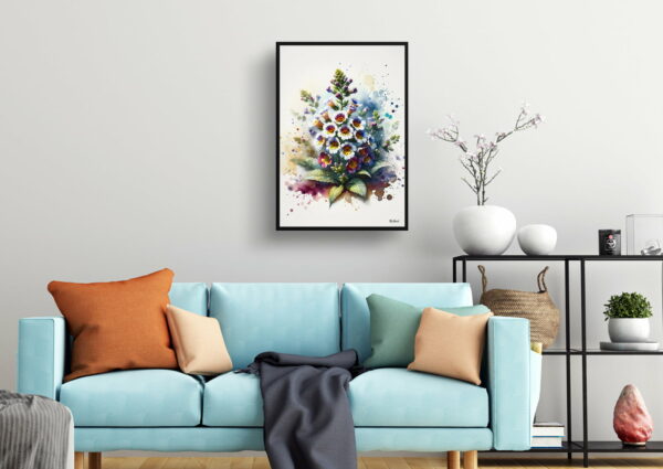 watercolour blotted flowers chinese forget me notcynoglossum living room