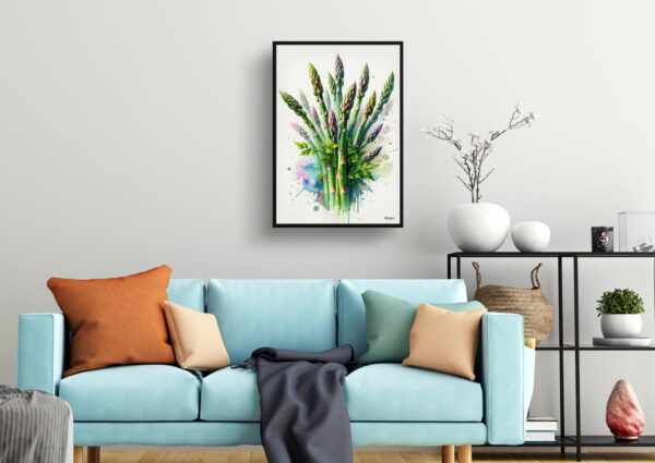 watercolour blotted flowers gijnlimasparagus officinalis living room 1