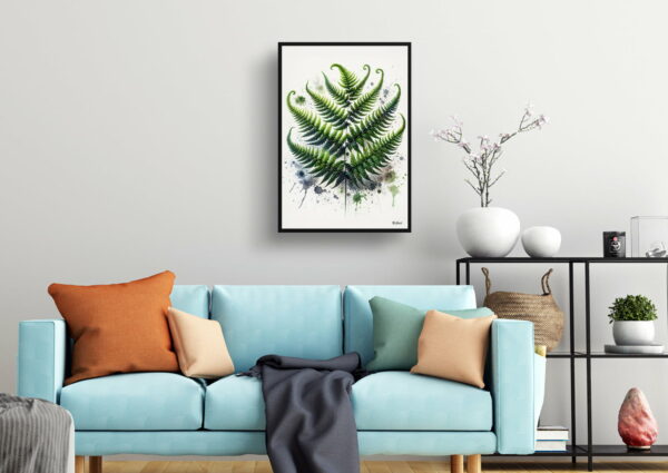 watercolour blotted flowers hairy lip ferncheilanthes lanosa living room 1