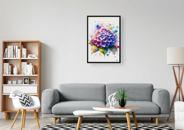 watercolour blotted flowers hortensiahydrangea office 1