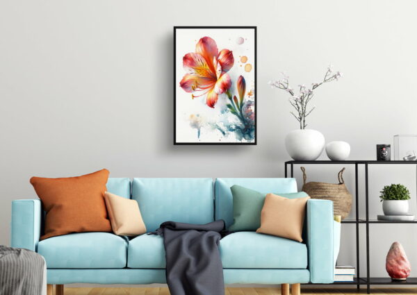 watercolour blotted flowers natal lilyclivia living room 1