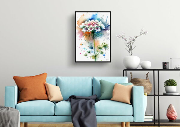 watercolour blotted flowers queen annes lacedaucus carota living room 1