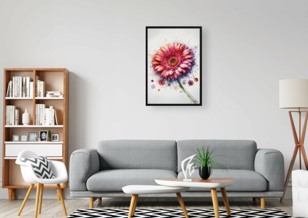 watercolour blotted flowers transvaal daisygerbera office 1