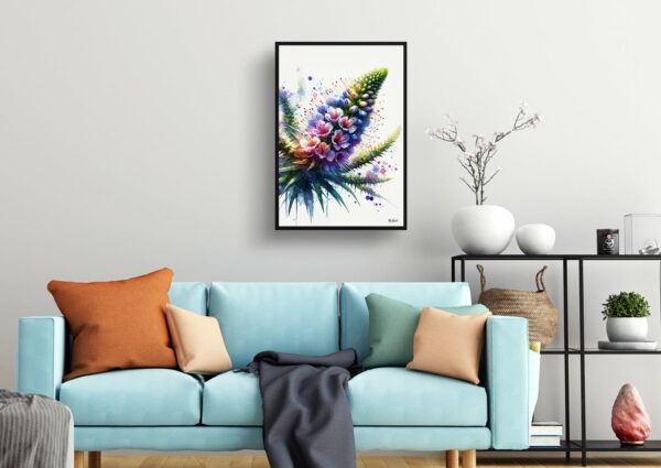 watercolour blotted flowers vipers buglossesechium living room 1