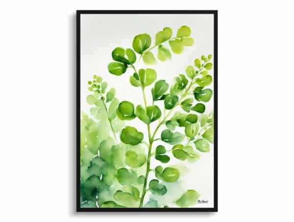 Northern Five-fingered Fern Watercolour Botanical Art Print - Adiantum Pedatum Framed Plant Wall Art - Image 9