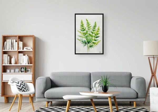 watercolour botanical print flowers cheilanthes lanosa minimalist office 1