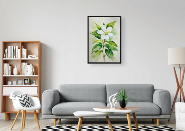 watercolour botanical print flowers jasmine office 1