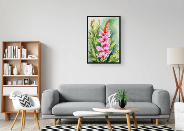 watercolour botanical print flowers snapdragon office 1