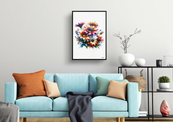 watercolour realist flowers african daisiesgazania living room 1