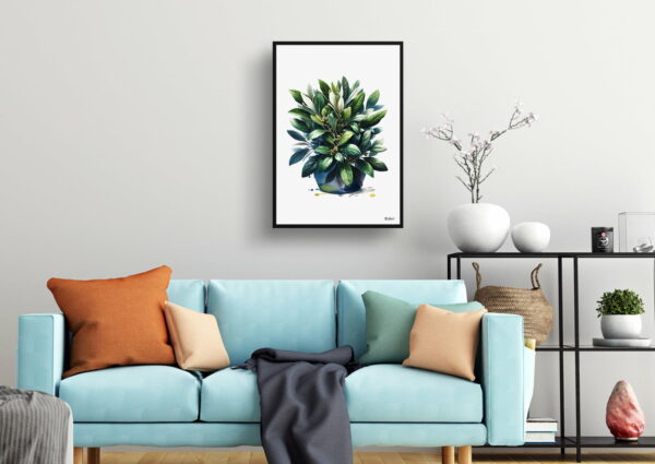 watercolour realist flowers bay laurellaurus nobilisl living room1 1