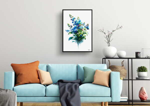 watercolour realist flowers chinese forget me notcynoglossum living room 1