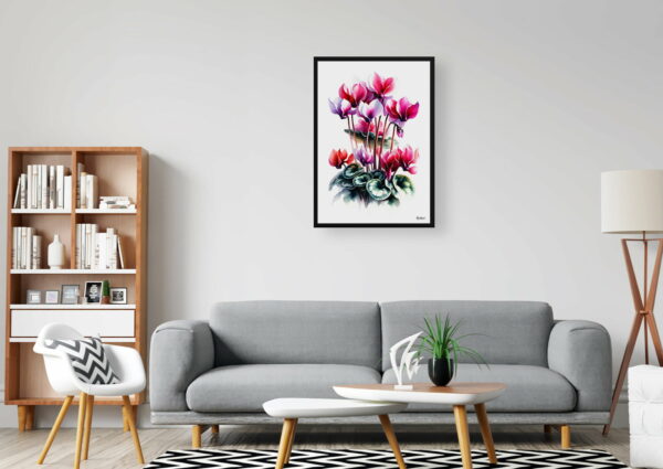 watercolour realist flowers cyclamen persicumcyclamen office 1