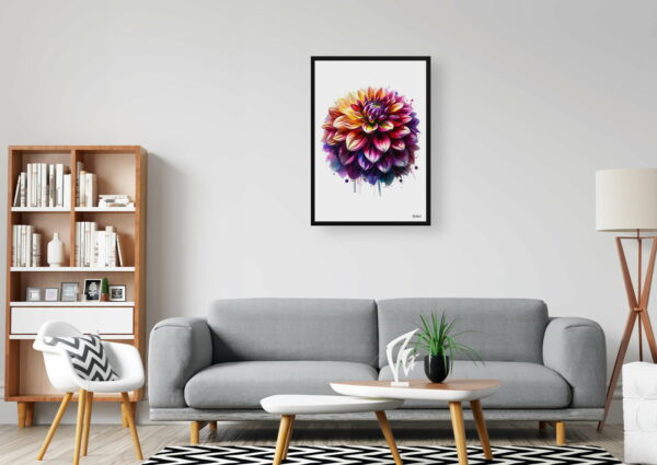 watercolour realist flowers dahliaasteraceae office 1