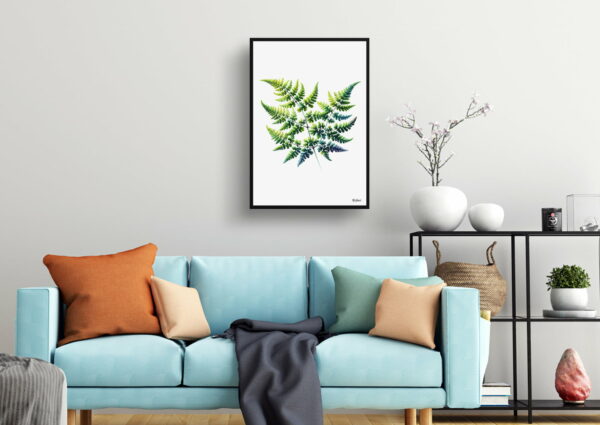 watercolour realist flowers five fingered maidenhair fernadiantum pedatum living room 1