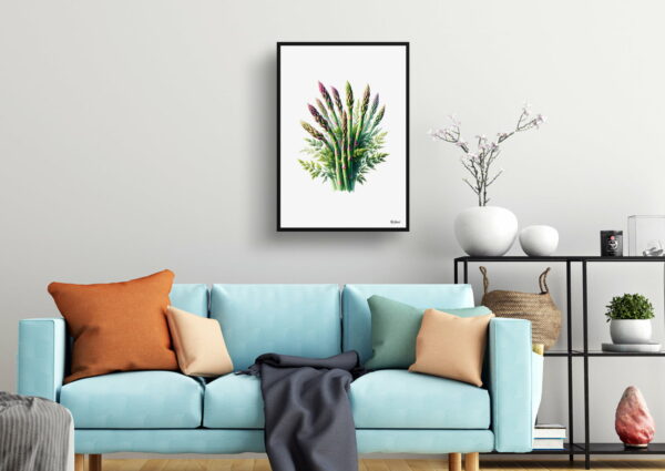 watercolour realist flowers gijnlimasparagus officinalis living room 1