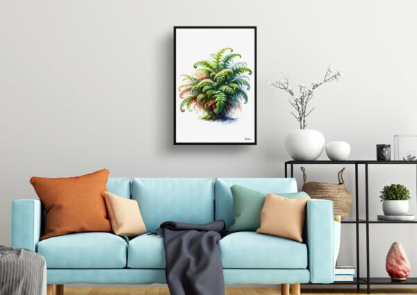 watercolour realist flowers hairy lip ferncheilanthes lanosa living room 1