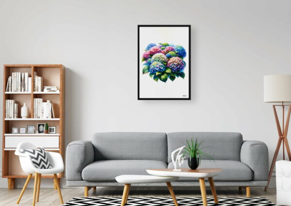 watercolour realist flowers hortensiahydrangea office 1