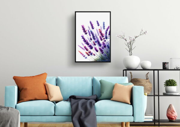 watercolour realist flowers lavenderlavendula living room 1