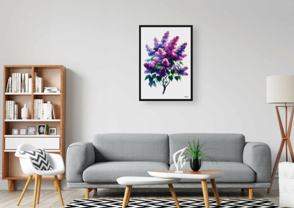 watercolour realist flowers lilacsyringa vulgaris office