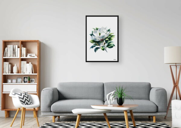 watercolour realist flowers magnoliagrandiflora office 1