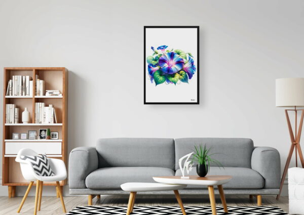 watercolour realist flowers morning gloryipomoea purpurea office 1