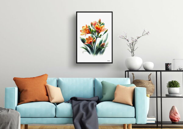 watercolour realist flowers natal lilyclivia living room 1