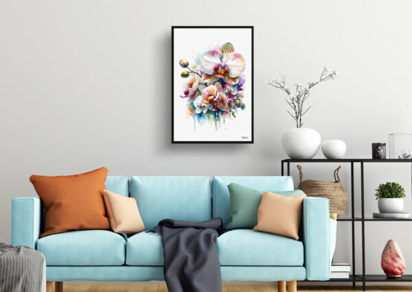 watercolour realist flowers orchidorchidaceae living room 1