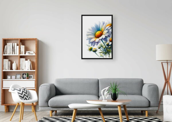 watercolour realist flowers oxeye margueritedaisy office 1