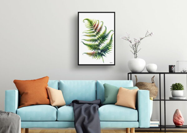 watercolour realist flowers sensitive fernonoclea living room 1