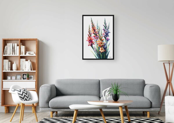 watercolour realist flowers sword liliesgladiolus office 1