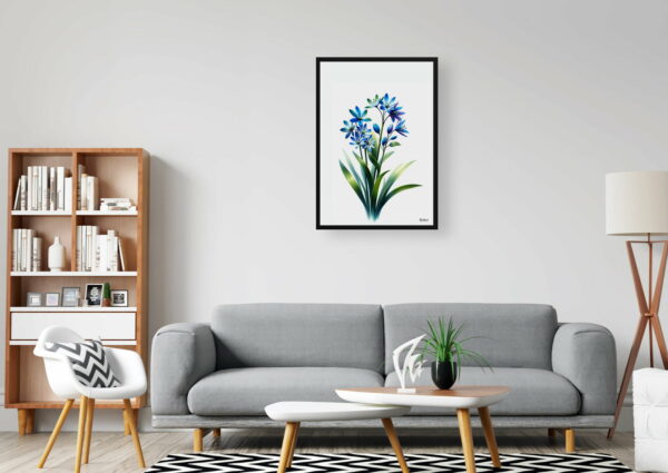 watercolour realist flowers two leaf squillscilla bifolia office 1