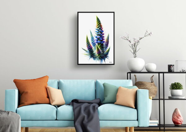 watercolour realist flowers vipers buglossesechium living room 1