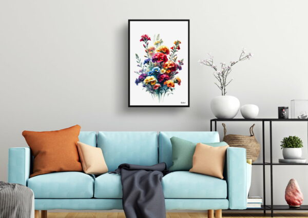 watercolour realist flowers wallflowerserysimum living room 1